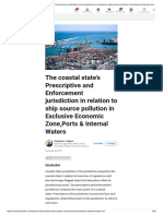 The Coastal State's Prescriptive and Enforcement Jurisdiction in Relation To Ship Source Pollution in Exclusive Economic Zone, Ports & Internal Waters - LinkedIn