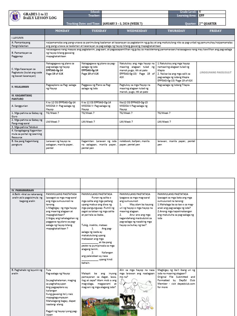 DLL - Epp 5 - Q2 - W7 | PDF