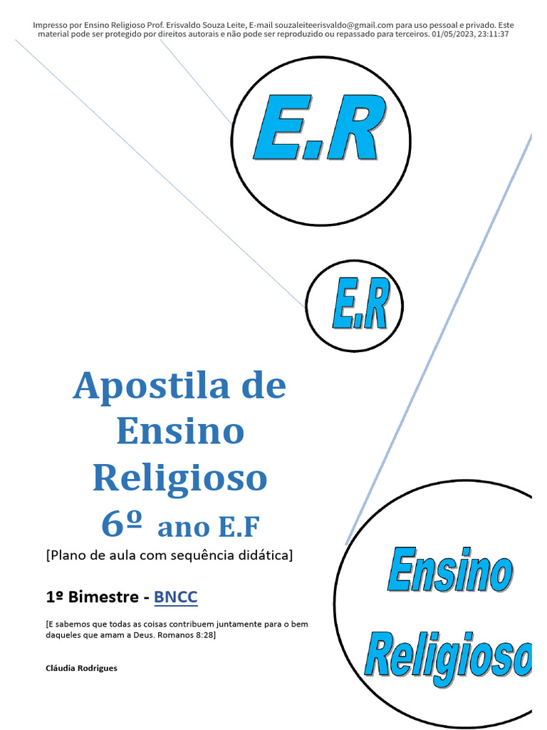 Apostila de Ensino Religioso 6º Ano | PDF | Humano | Sociologia