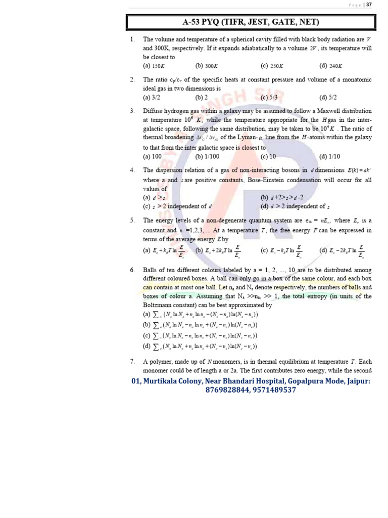 STATISTICAL PHYSICS PROBLEMS AND SOLUTIONS visual data 6