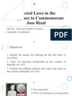 Enacted Laws in The Philippines To Commemorate Jose