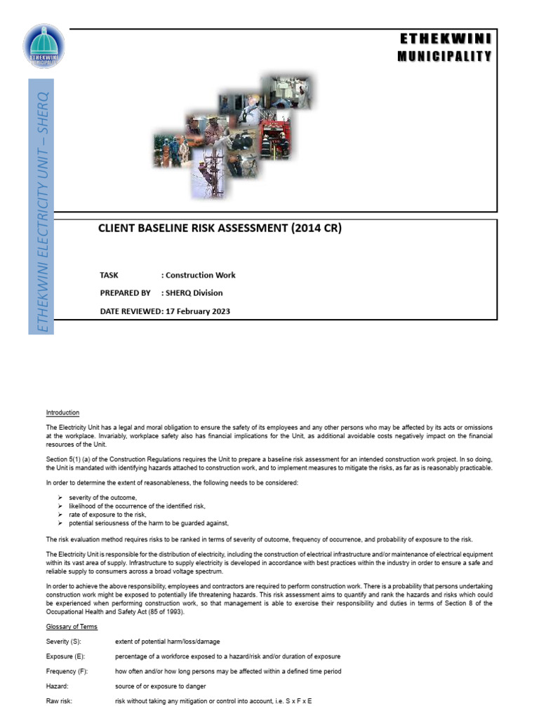 Construction Work Risk Assessment 2023 | PDF | Risk | Personal ...