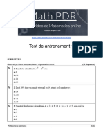 Test 1 de Antrenament Pentru en - Math PDR