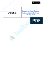 DSSSB Laboratory Assistant (Biology) Official Paper (Held On - 28 Aug 2021)