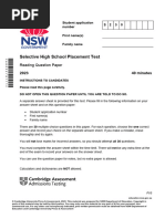 SHS 2023 Reading Practice Test Questions