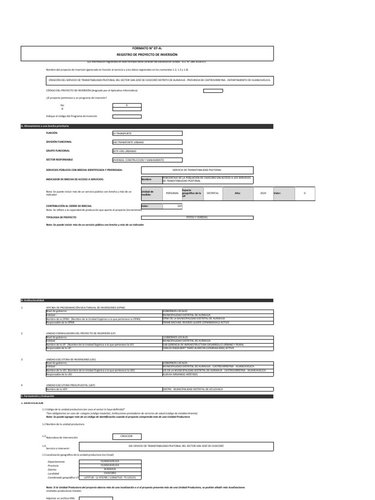 Formato 7a | PDF | Asociación público-privada | Tasa interna de retorno