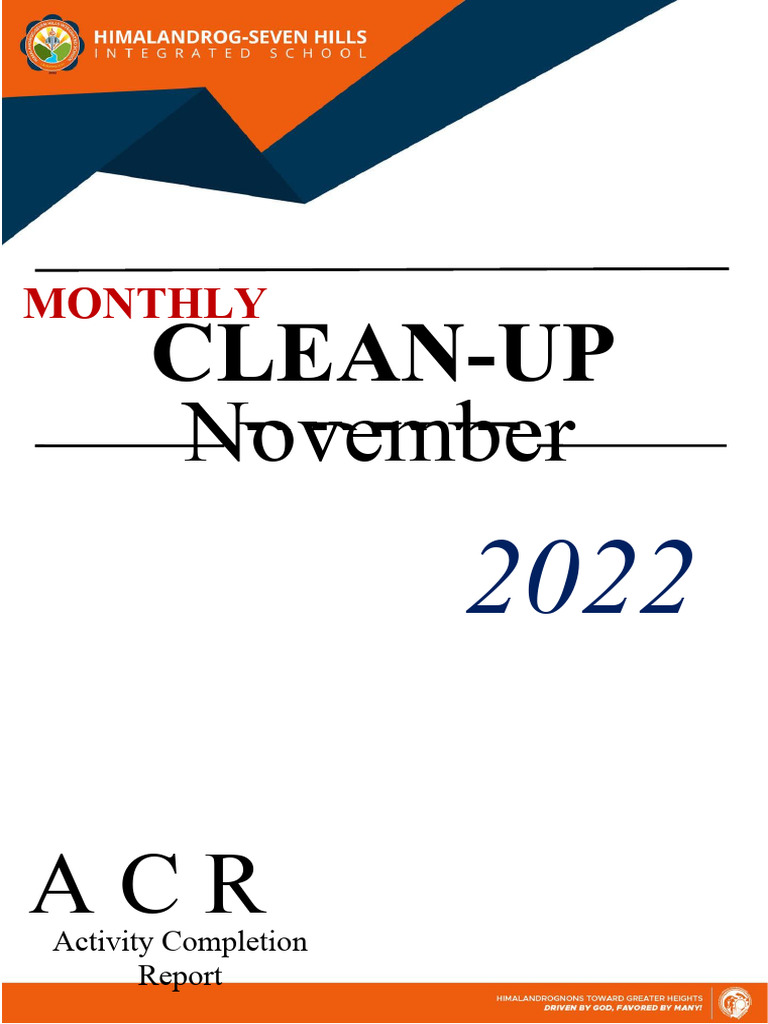 Clean-Up Drive (November) ACR | PDF | Natural Environment | Environment