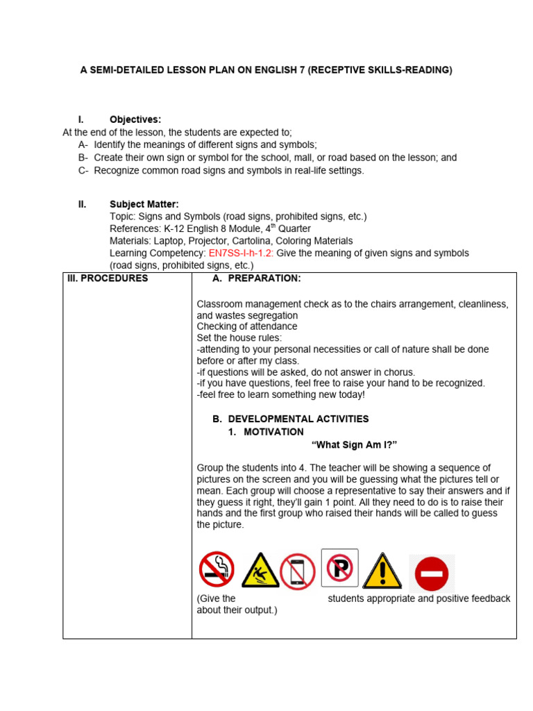Semi Detailed Lesson Plan | PDF | Lesson Plan
