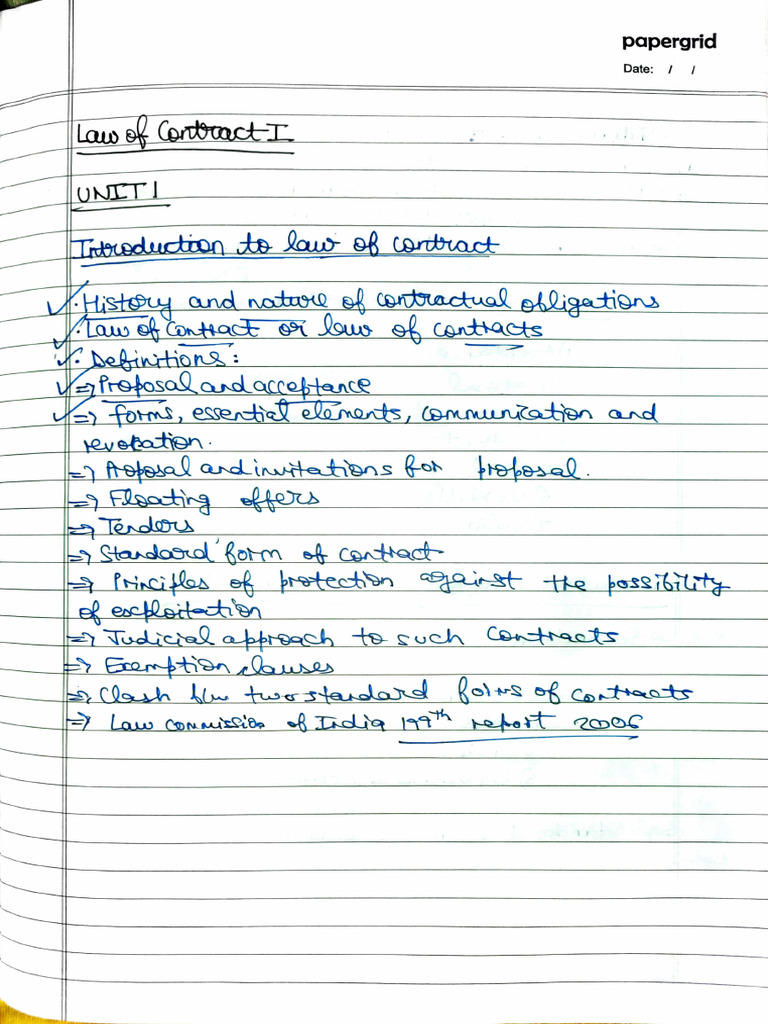 Contracts Shreyas Notes | PDF