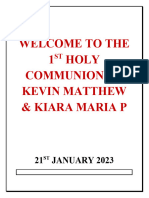 First Holy Communion - 21st January 2023