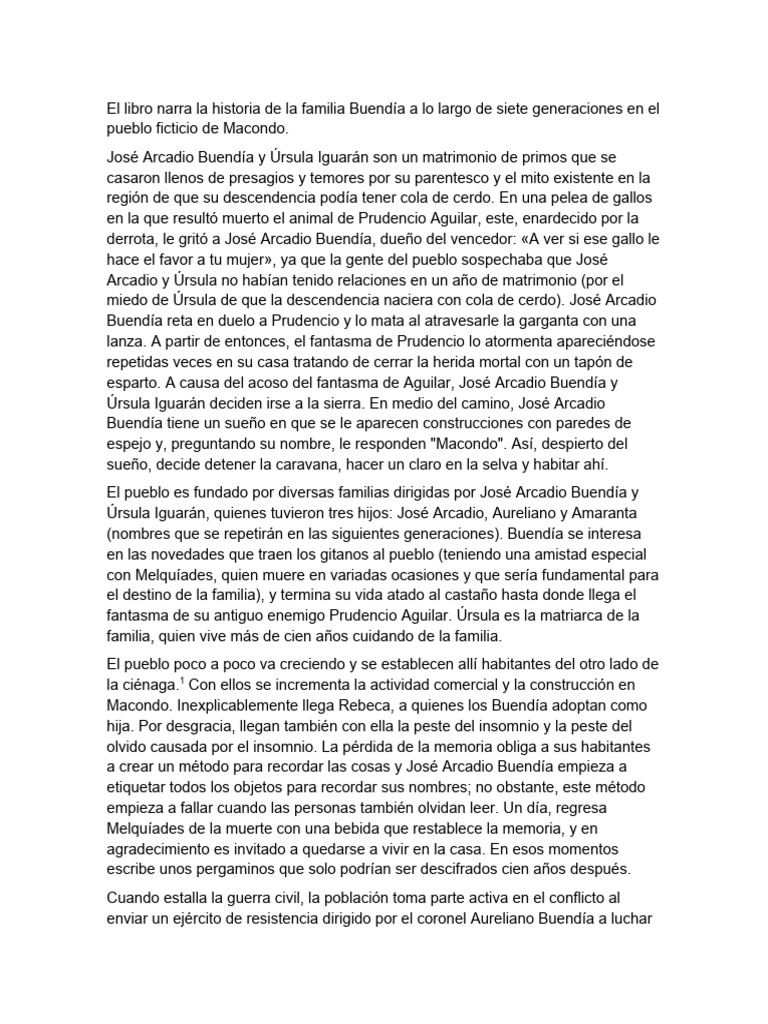 Resumen de 100 A os de Soledad - 1