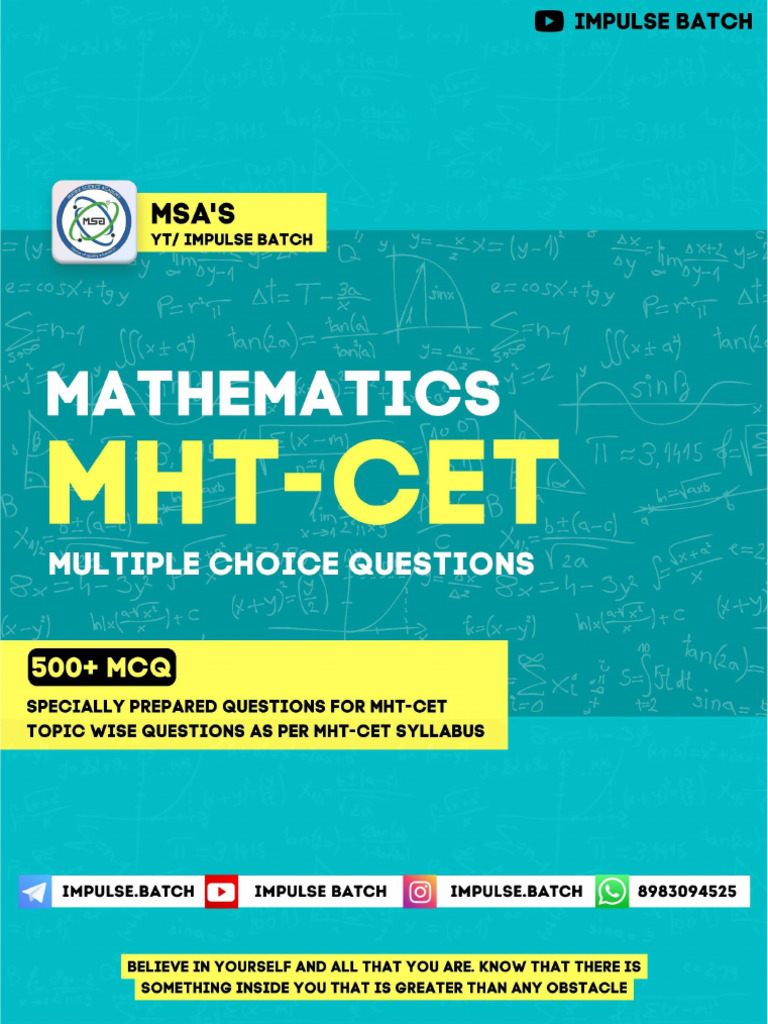 Mathematics Chapterwise Mcqs 12th Std Pdf