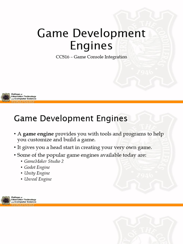 6 0+-+Game+Development+Engines | PDF | Unity (Game Engine) | Software ...