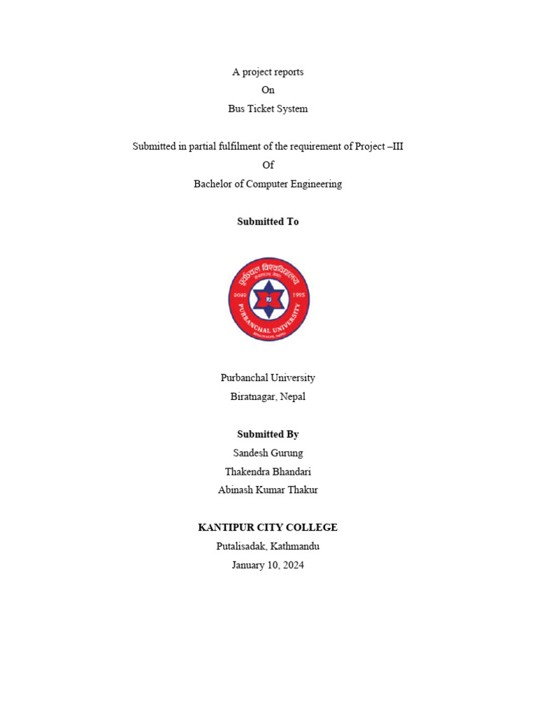 Bus Ticketing System Project Report | PDF | Ticket (Admission) | World ...