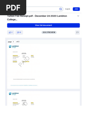 Tuition Fee Receipt.pdf - December 24 2020 Lambton College Receipt of Payment India 110032 Receipt Date C0817737 - 000562948 - - Course Hero