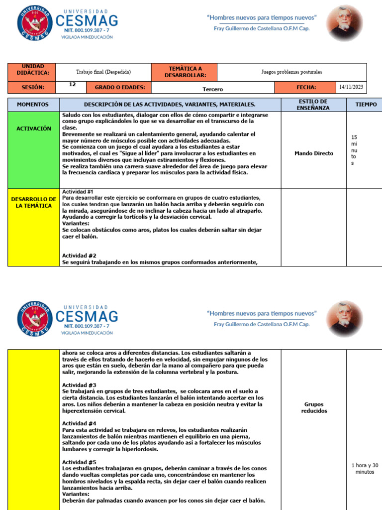 Plan de Clase Sesión 12 Corrección | PDF | Crecimiento personal y ...