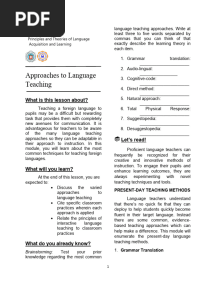 MODULE 6 Approaches To Language Teaching
