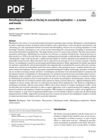 Metallogenic Models As The Key To Successful Explo