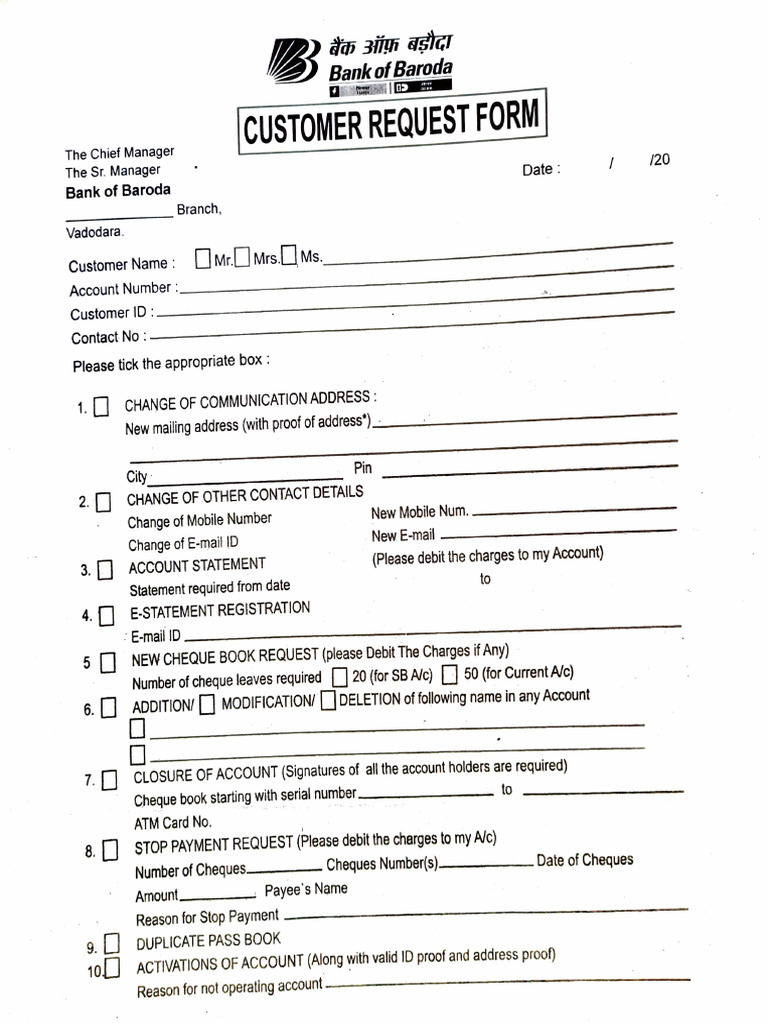 Bob Statement Form PDF