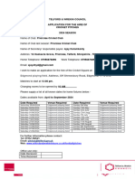 Cricket Application Form 2024