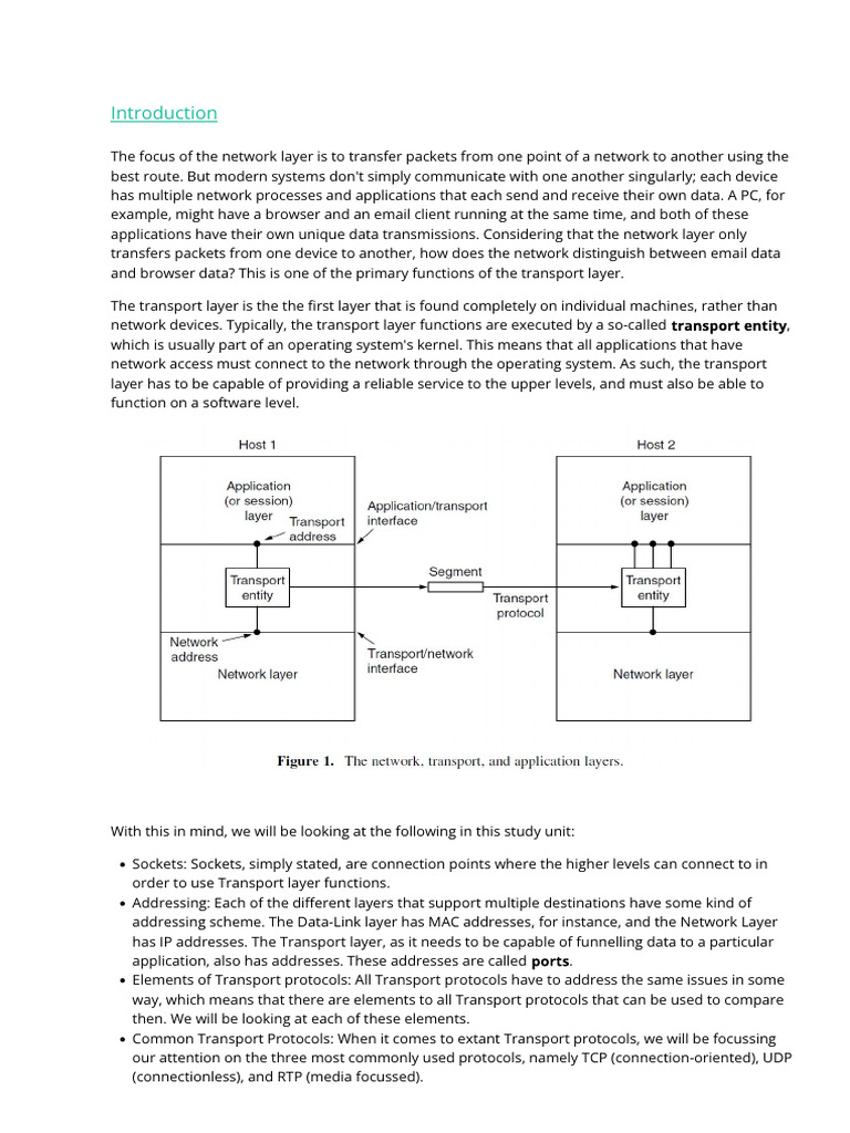 Understanding the Transport Layer Functions | PDF | Computer Network ...