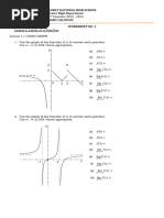 Worksheet 1 in Limits of A Function