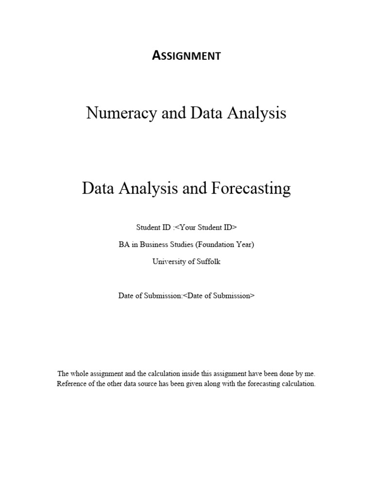 Data Analysis and Forecasting | PDF