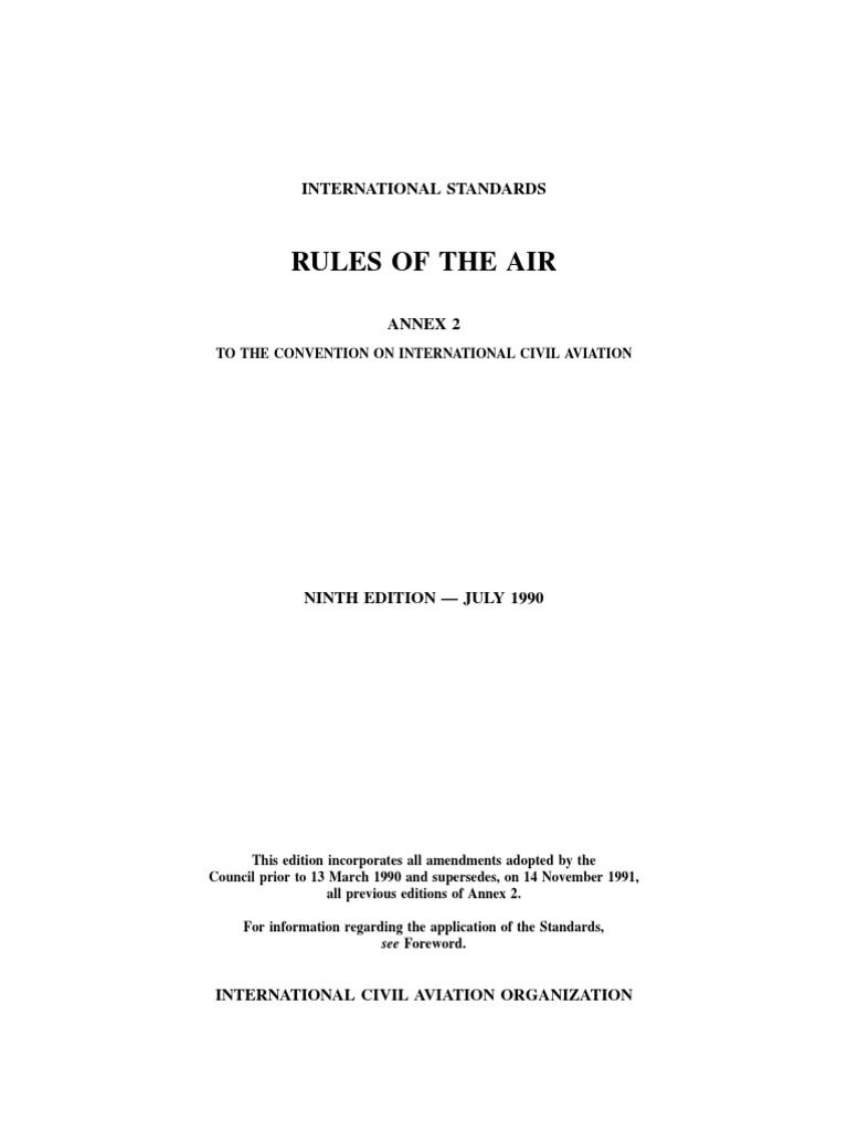 ICAO Rules of the Air Overview | PDF | Instrument Flight Rules | Visual ...
