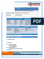 Risk, Types and Measurement