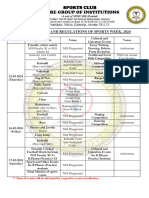 SCHEDULE and Rules and Regulations Sports Week 2024