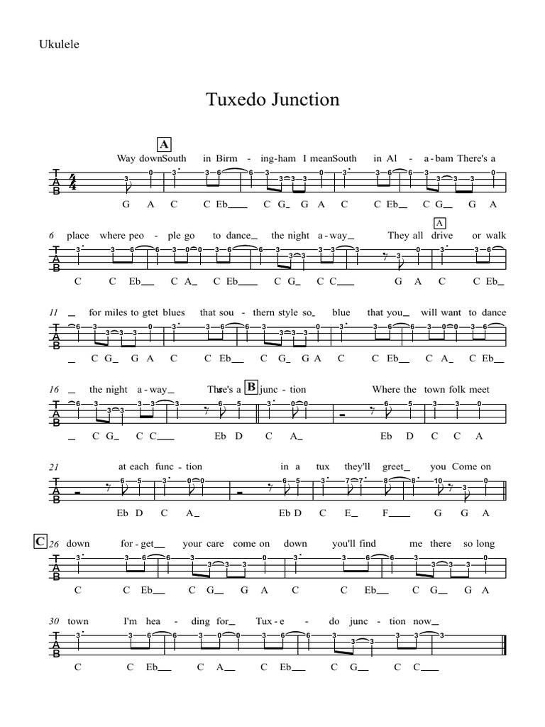 Tuxedo junction ukulele pdf