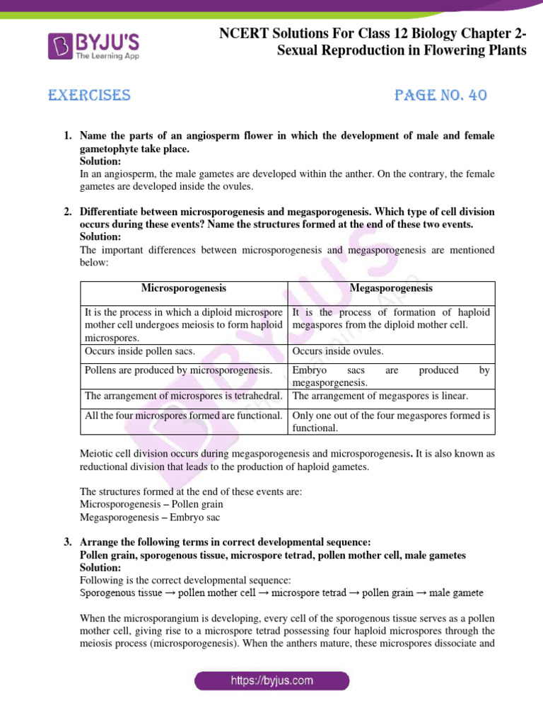 NCERT Solutions: Class 12 Biology Ch 2 | PDF | Science & Mathematics