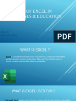 Uses of EXCEL in Businesses & Education Maya English