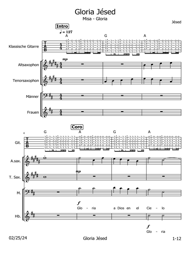 Gloria Jésed Partitura PDF | PDF