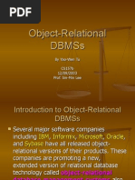 Object Relational DBMSs