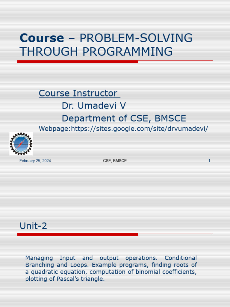 Problem-Solving with C Programming | PDF