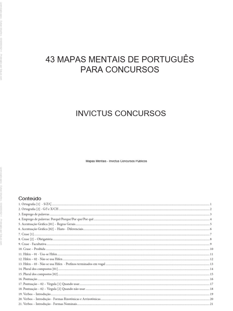 Mapas Mentais de Português para Concursos | PDF | Mecânica da linguagem ...