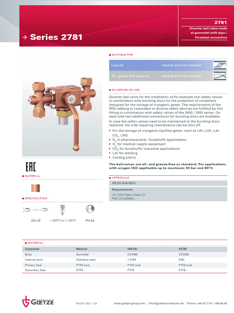 Goetze 2781 Datasheet en | PDF | Pipe (Fluid Conveyance) | Screw