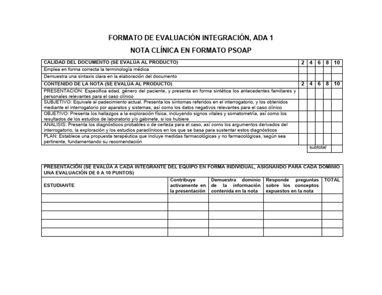 Formato Ada 1 Integración | PDF