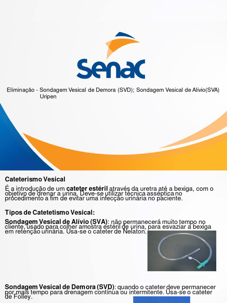 Senac - Sondagem Vesical de Demora | PDF | Infecção do trato urinário ...