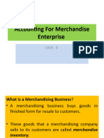 Accounting For Merchandize Enterprise