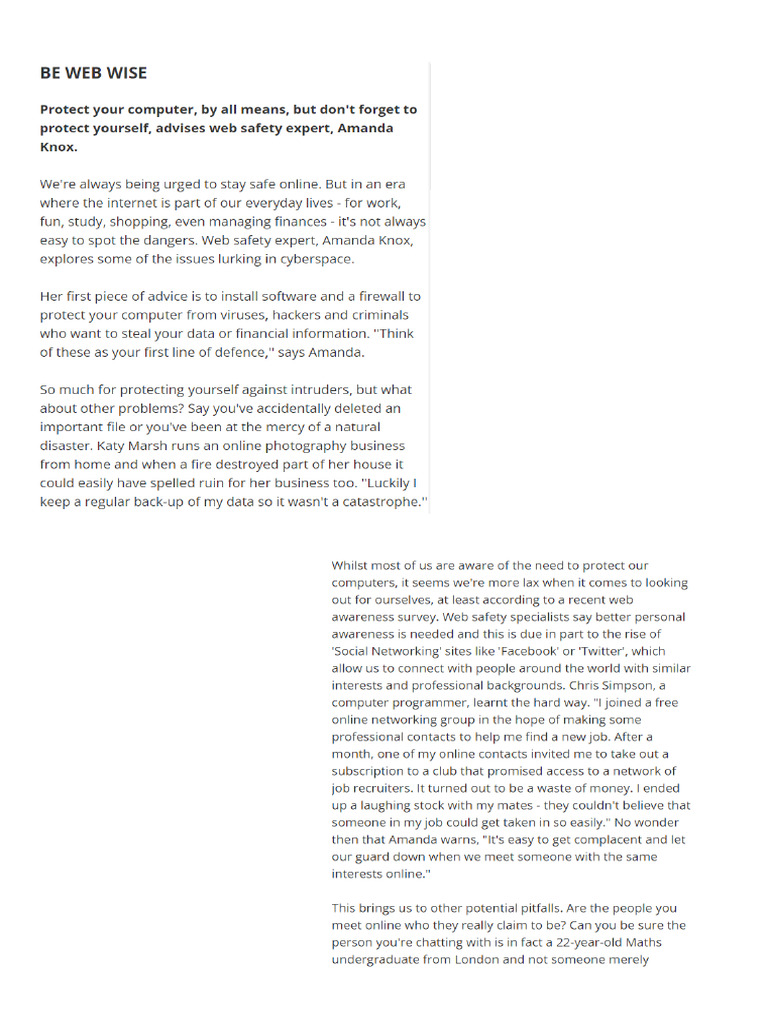 Be Web Wise | PDF