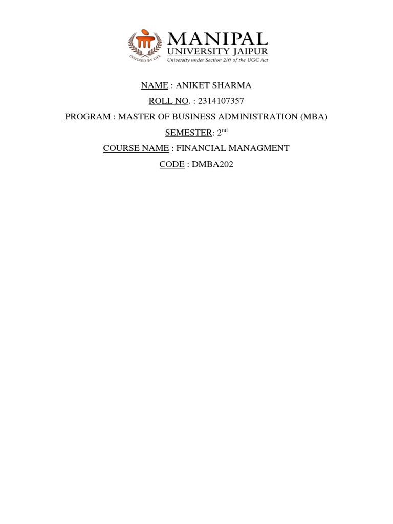 DMBA 202 Final | PDF | Net Present Value | Investing