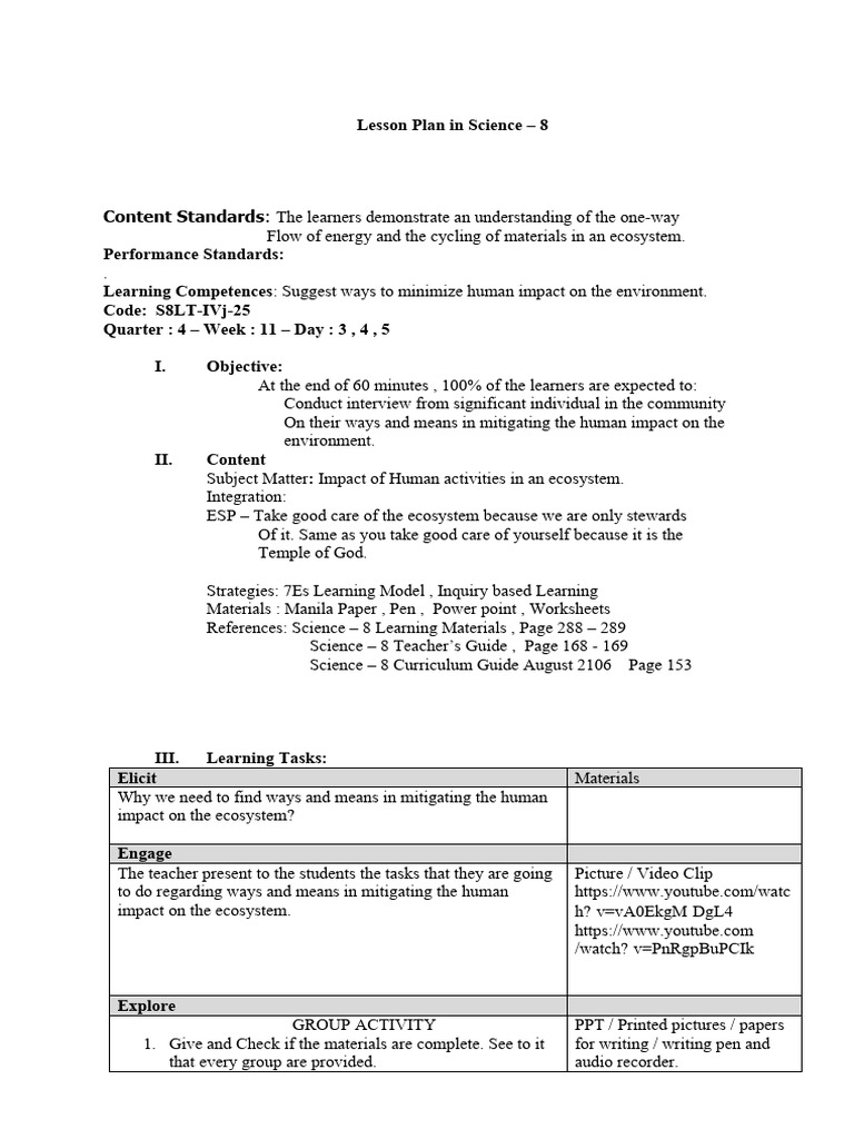 Science 8 dlp 5 download free pdf learning rubric academic 