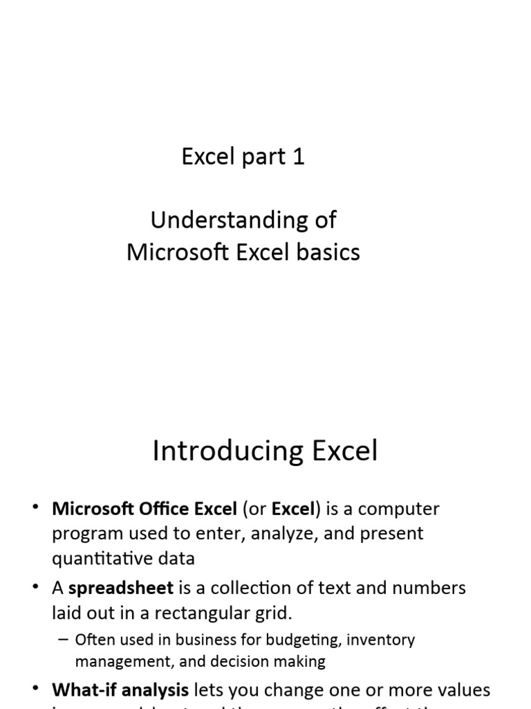 Excel 1 | PDF