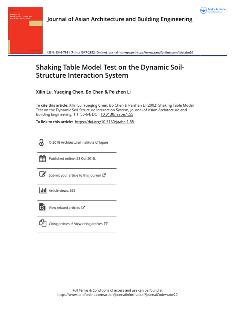 Shaking Table Tests on Soil-Structure Interaction | PDF | Simulation ...