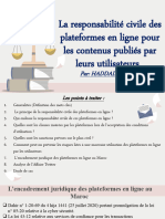 La Responsabilité Civile Des Plateformes en Ligne Pour Les Contenus Publiés Par Leurs Utilisateurs.