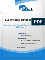 Automatic Rain Sensing Wiper Circuit Using 555 Timer IC