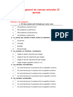 Evaluación General de Ciencias Naturales II Periodo