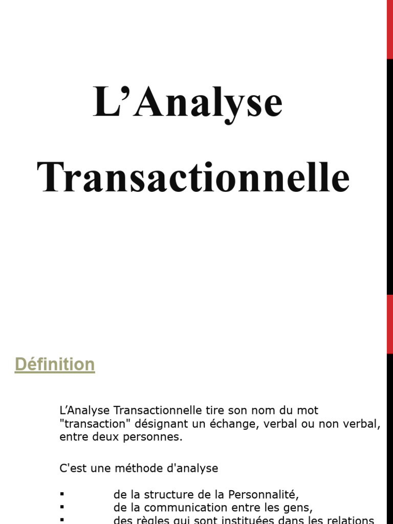 Définition de l'Analyse Transactionnelle | PDF | Psychologie